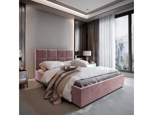 Lit coffre 200x200 cm <strong>MASSENO</strong> <strong></strong> coloris rose