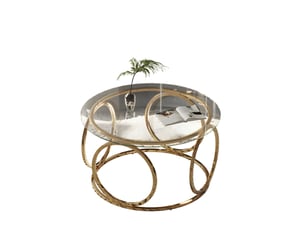 Table basse rond(e) coloris doré OKWISH  - 80 cmx80 cm