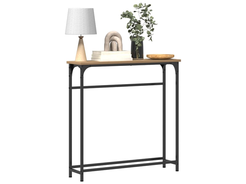  Table console - table d'appoint - table d' entrée chêne artisanal 75 x 19,5 x 75 cm  - Conforama C