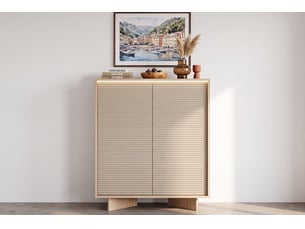 Chiffonnier CASANOVA coloris beige largeur 40 cm hauteur 138.4 cm
