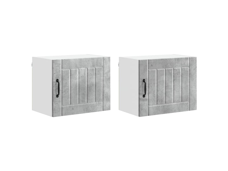  Meuble mural de cuisine | armoire de cuisine 2 pcs gris béton bois d'ingénierie shl4959  - Conforama A