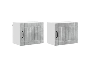 Meuble mural de cuisine | armoire de cuisine 2 pcs gris béton bois d'ingénierie shl4959
