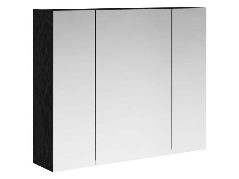 Amoire de salle de bain, meuble de salle de bain avec miroir chêne noir shl4851 - Conforama A