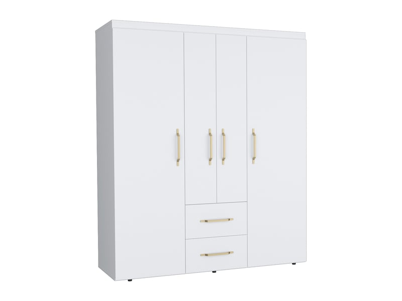  Armoire bariloche de 150 cm avec 2 tiroirs et penderie, blanc  - Conforama E