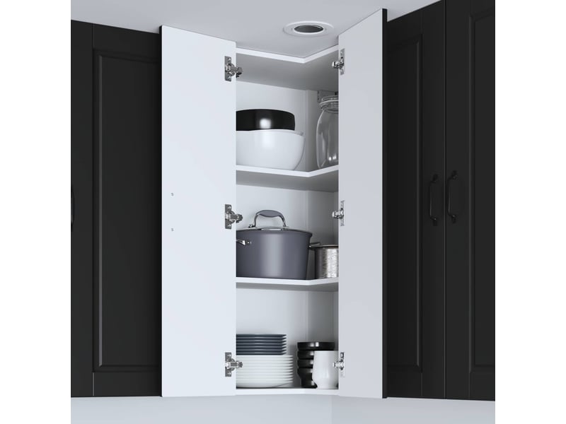 Meuble mural de cuisine, armoire d'angle cuisine porto noir 57x57x100cm - Conforama D