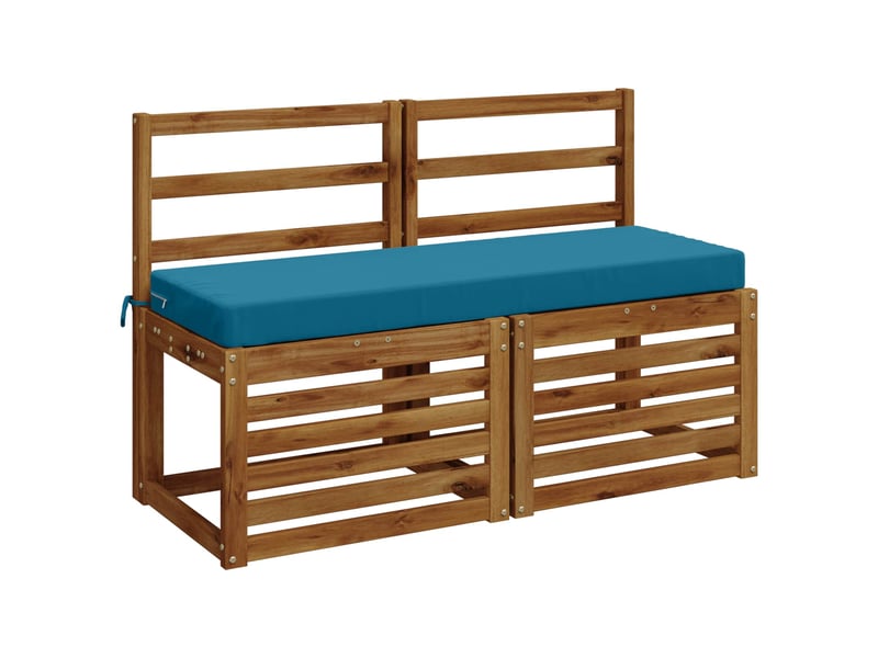 Lot de 2 coussins de banc, coussins d'assise soest 100 % polyester bleu clair cf57100 - Conforama C