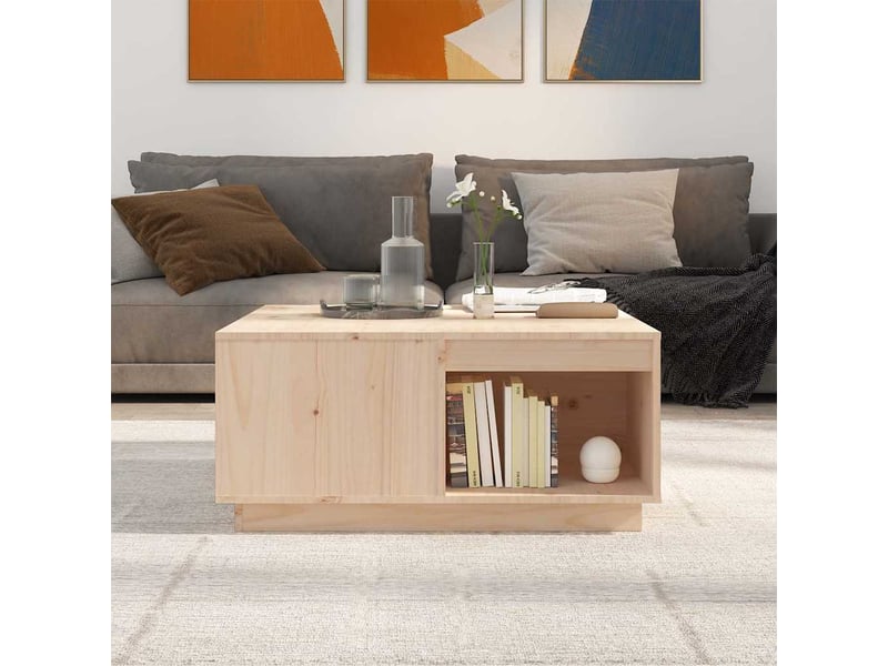  Table basse - table de salon - table à thé 80x81x36,5 cm bois massif de pin  - Conforama C