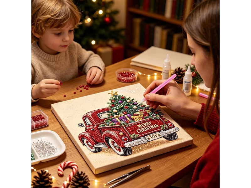  Kit diy diamond painting perles de noël – art créatif à réaliser soi-même pour adultes-style 1  - Conforama C