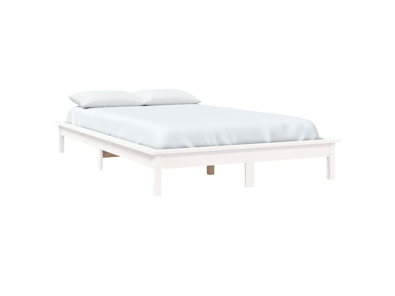  Lit double- lit adulte -  cadre de lit sans matelas blanc bois de pin massif  - Conforama B