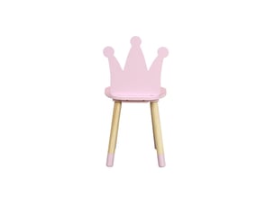 Chaise enfant en bois couronne 54cm rose