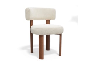 Lot de 2 chaises en tissu bouclette crème rich
