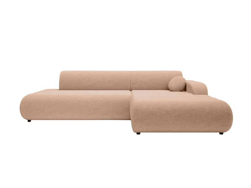 Bordilla - canapé d'angle convertible tissu chenille 4 places café gauche - Conforama A
