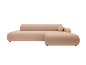 Canapé d'angle réversible convertible CASANOVA 4 places Tissu marron avec coffre de rangement