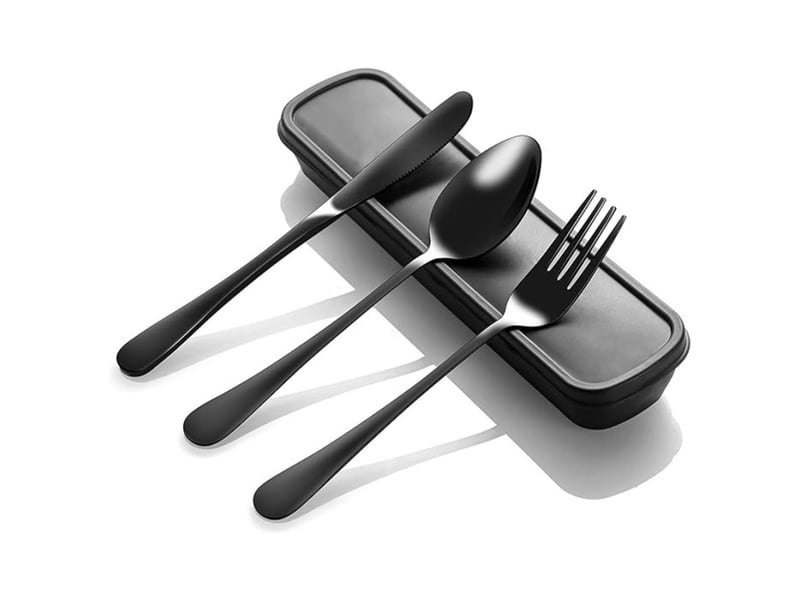  Ensemble de couverts trois pièces en acier inoxydable (couteaux, fourchettes, cuillères), vaisselle plaquée or miroir 1010  - Conforama A