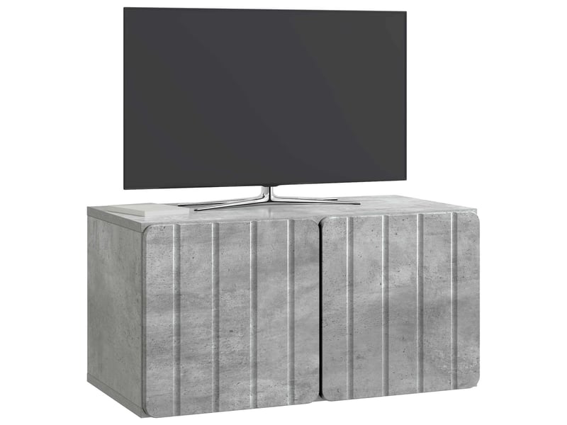  Meuble tv - banc tv - meuble de rangement mural 59,5 x 31 x 30 cm gris béton bois d'ingénierie  - Conforama C