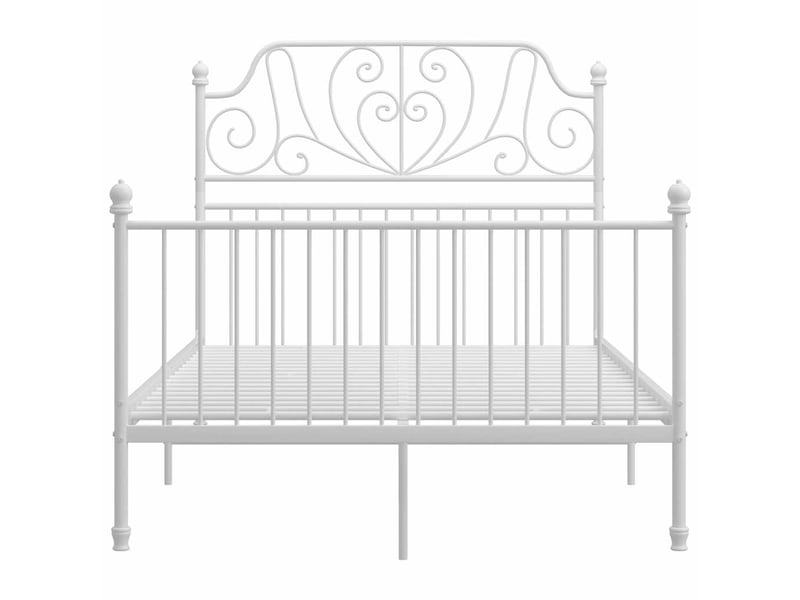  Lit double- lit adulte -  cadre de lit sans matelas blanc métal 120x200 cm  - Conforama B