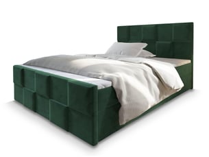 Lit avec rangement 140x200 cm <strong>MASSENO</strong> <strong></strong> coloris vert