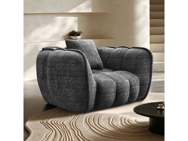  Lexzurn fauteuil fixe, pouf pour adulte,avec coussin,conception ergonomique,profondeur d'assise accrue 60 cm,adapté à de nombreux contextes,base antidérapante  - Conforama A