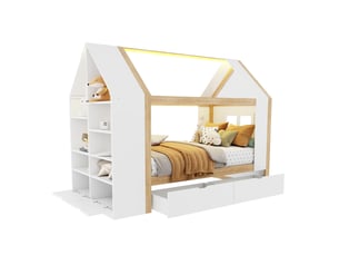 Lit cabane 90x200 cm <strong>MODENVIE</strong>  <strong></strong> coloris bicolore