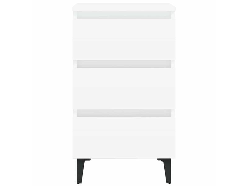  Table de chevet - cabinet de chevet - table de nuit avec pieds en métal blanc 40x35x69 cm  - Conforama B