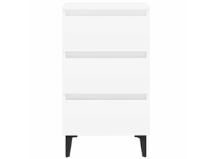 Table de chevet - cabinet de chevet - table de nuit avec pieds en métal blanc 40x35x69 cm