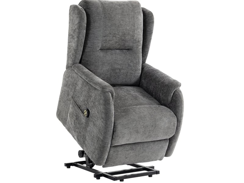  Fauteuil relax électrique releveur gris foncé avec double moteur, télécommande et poches latérales  - Conforama A