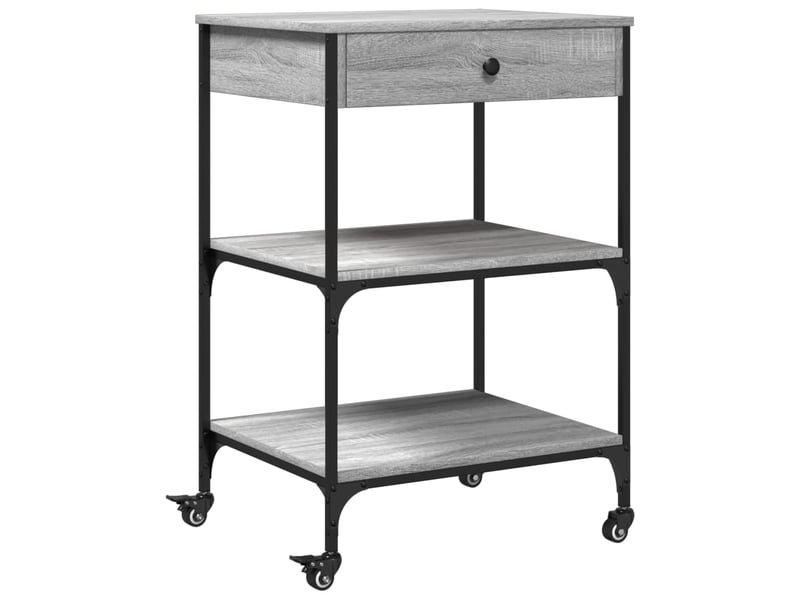  Desserte de cuisine, chariot de rangement sonoma gris 60x48x89,5 cm bois d'ingénierie  - Conforama A