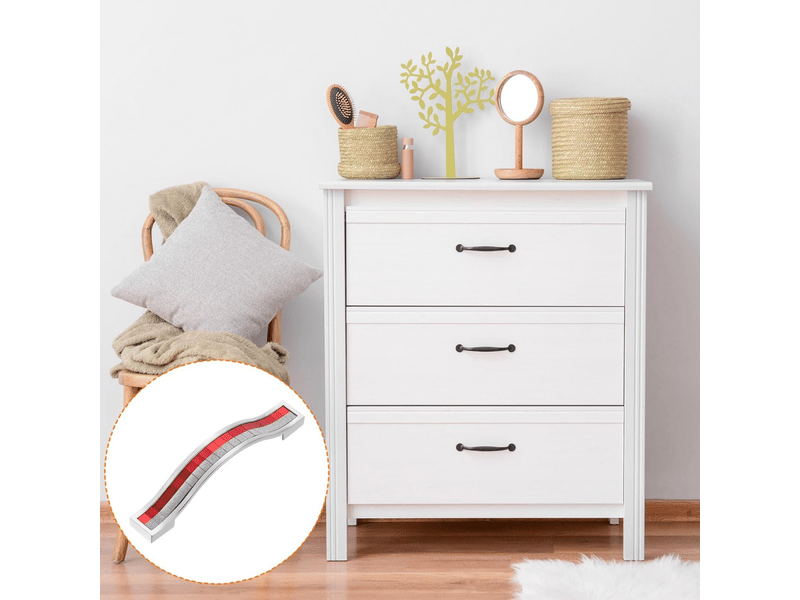  6 pièces 96 mm poignée de porte en verre décoration pommeau de porte pommeau de meuble pour armoire tiroir armoire poubelle, argent rouge  - Conforama D