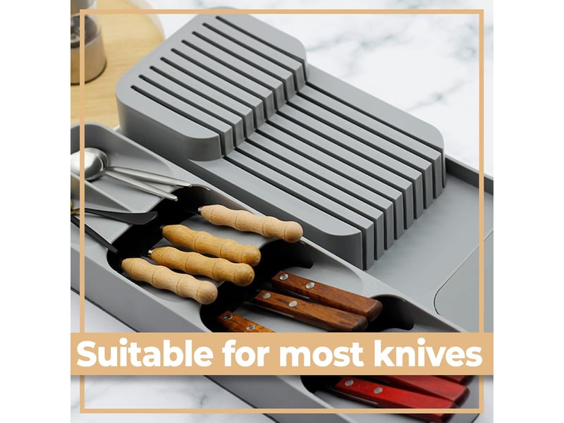  1 pièce (gris) porte-couteaux professionnel à double angle, 40 cm, pour 18 couteaux porte-couteaux universel pour jusqu'à 6 grands couteaux de cuisine  - Conforama E