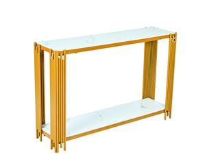 Table basse rectangulaire coloris bicolore FLORAGRACE  - 33.5 cmx123.5 cm