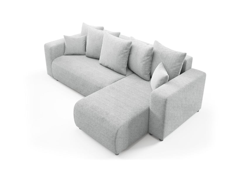  Canapé d'angle convertible evora l gris  - Conforama C