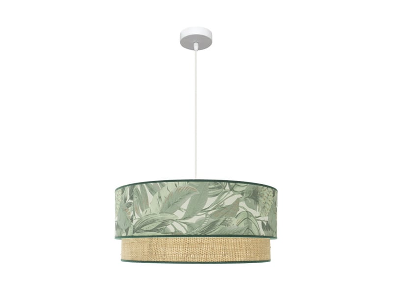  Suspension fabrilamp congo blanc vert naturel 3 x e27 ø 60 cm 224996001 - Conforama C
