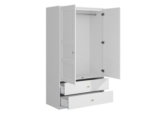 Armoire modenvie 2 portes 2 tiroirs penderie 100 x 48 x 180 cm blanche mdf