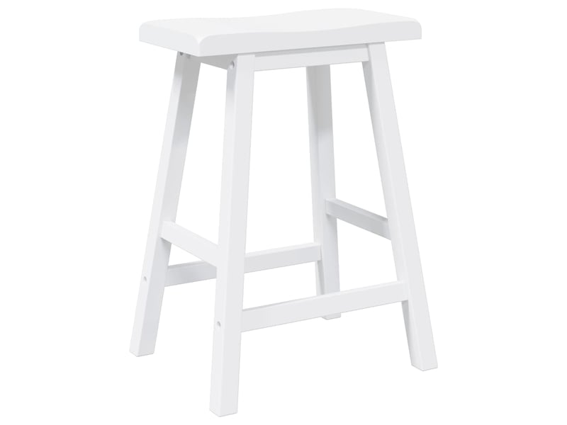  Lot de 2 tabouret de bar, chaise de bar en bois massif blanc et caoutchouc shl24111  - Conforama D