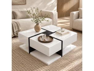 Table basse carré(e) coloris bicolore LPOSPI - 78 cmx78 cm