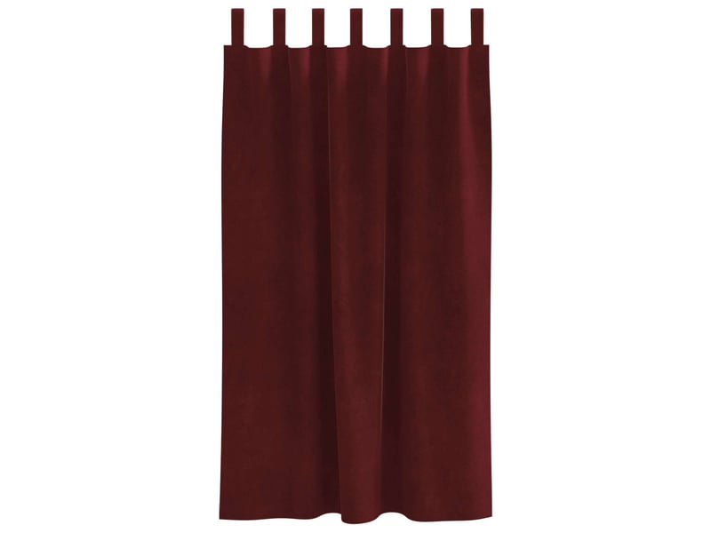  Lot de 2 rideaux, rideaux de fenêtre bordeaux 140 x 175 cm velours cf44004  - Conforama D
