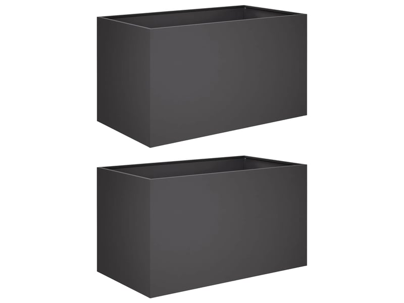  Jardinière - cache-pot de jardin 2 pcs noir 100 x 50 x 50 cm  - Conforama A