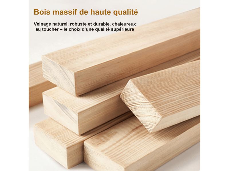  Lot de 6 chaises de salle à manger en bois massif, dossier en rotin et assise en lin, style naturel, 50x58x88 cm  - Conforama R