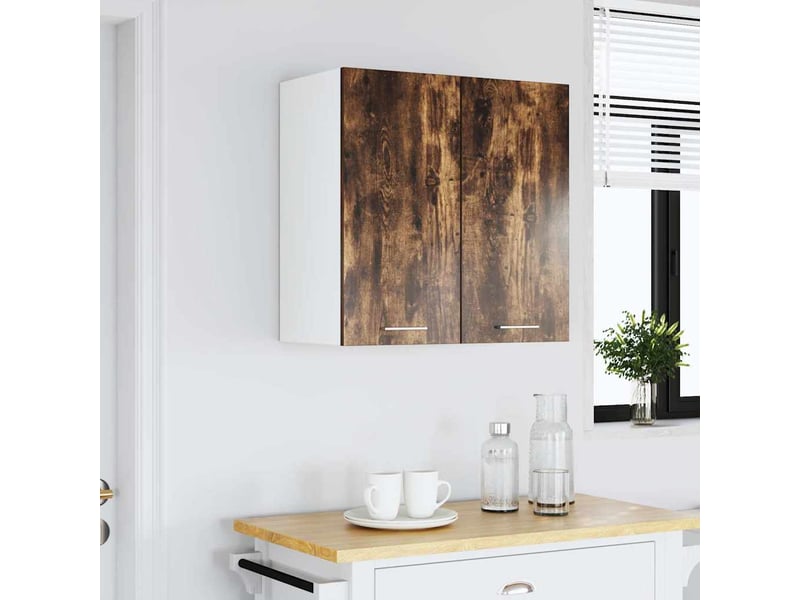  Meuble de rangement cuisine, armoire suspendue chêne fumé 60x31x60cm bois d'ingénierie  - Conforama C