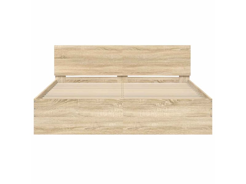  Lit double- lit adulte -  cadre de lit sans matelas chêne sonoma 140x190 cm  - Conforama D