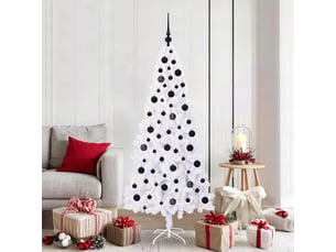 Sapin de noël artificiel, arbre de noël avec 300 led blanc 180 cm pvc et acier shl9230