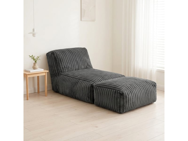  Chauffeuse de sol modulable modenvie convertible 160 x 80 x 66 cm flanelle gris foncé  - Conforama D