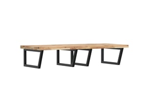 Étagère de vasque | étagère murale acier et bois massif d'acacia shl3211
