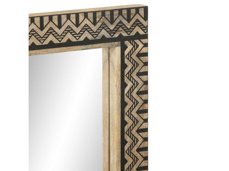  Miroir de salle de bain, miroir de toilette 50x70 cm bois de manguier massif et verre cf62478  - Conforama E