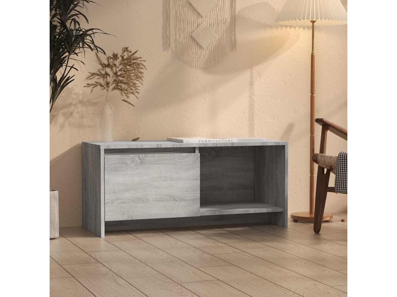  Meuble tv - banc tv - meuble de rangement sonoma gris 90x35x40 cm bois d'ingénierie  - Conforama B