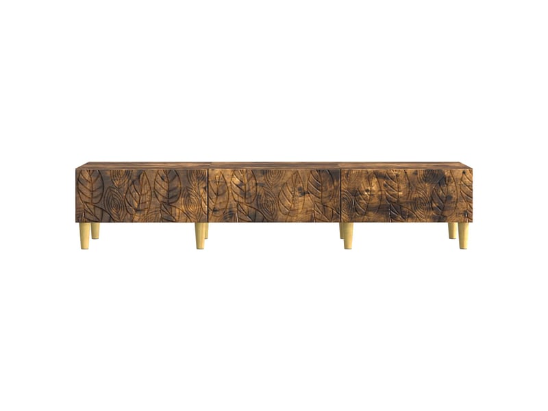  Meuble tv - banc tv - meuble de rangement 147 x 34,5 x 30 cm chêne fumé bois d'ingénierie  - Conforama E