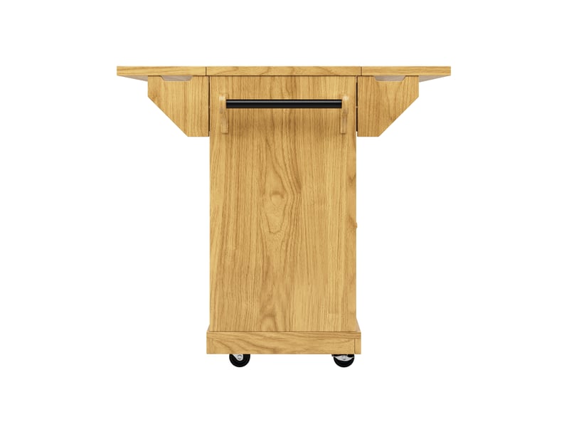  Îlot de cuisine, 142,5 × 80 × 95 cm, 2 portes et 3 tiroirs, mdf, marron, rangement fonctionnel, mobilier gain de place  - Conforama E