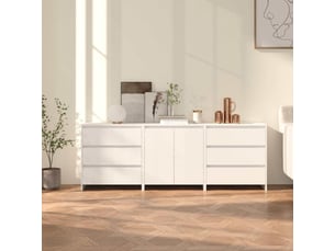 Buffets 3 pcs - bahut - meuble de rangement blanc bois d'ingénierie