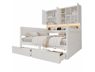 Lit avec rangement 140x200 cm <strong>HAUSS SPOLE</strong> <strong></strong> coloris blanc