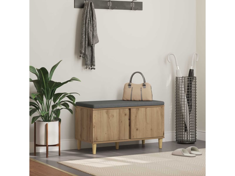  Banc d'entrée, banc interieur chêne artisanal 80x38x46 cm shl52521  - Conforama B